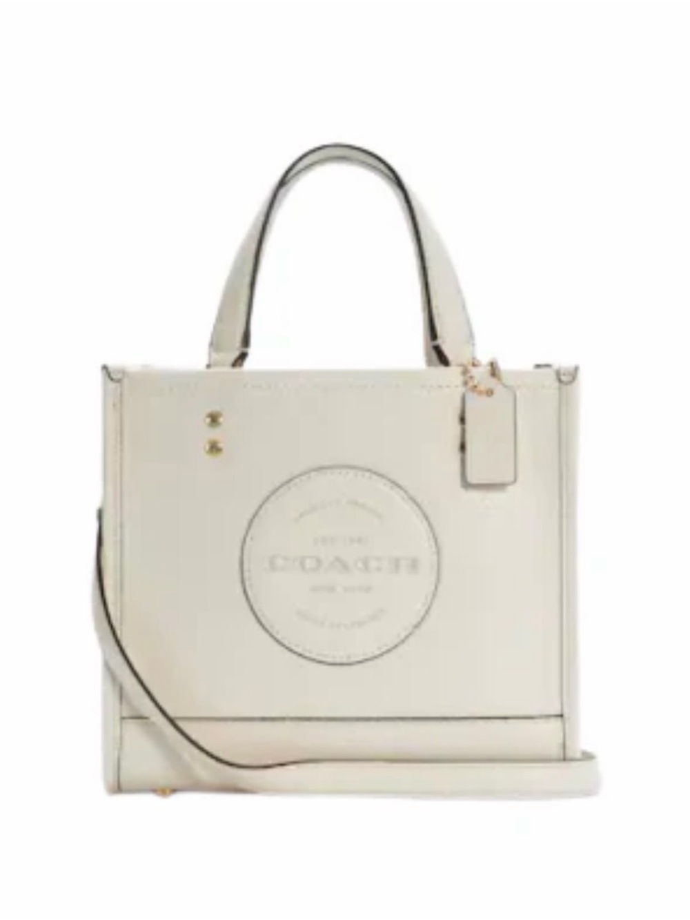 Coach dempsey tote bag 22 in off white leather and bow - Picture 7 of 12